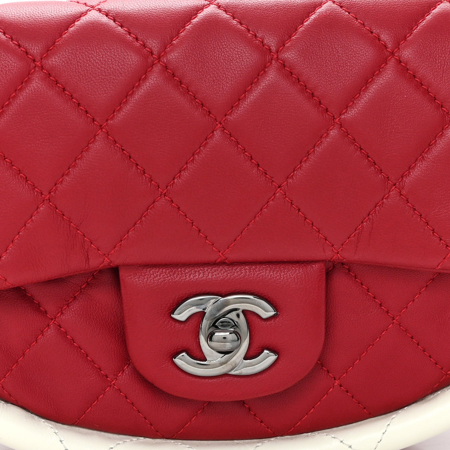 Chanel Lambskin Quilted Small Hula Hoop Flap Red 8 of 10