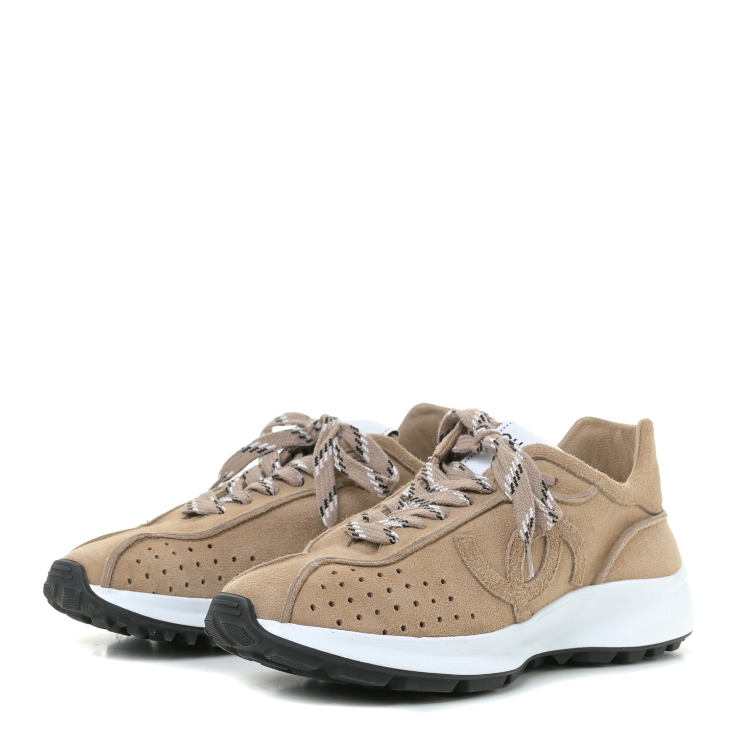 Goatskin Suede CC Sneakers 37.5 Dark Beige
