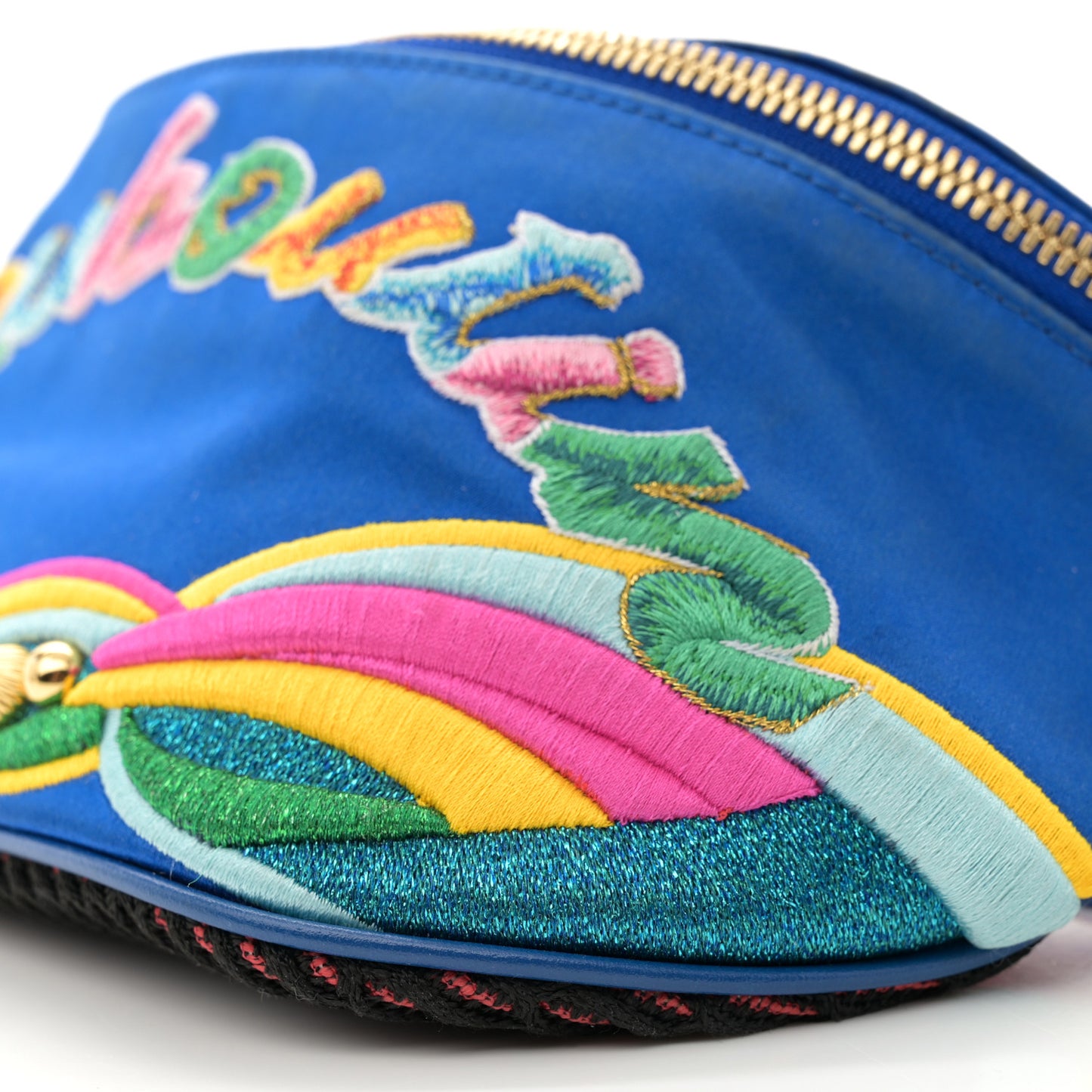 Satin Marie Jane Belt Bag Blue Multicolor