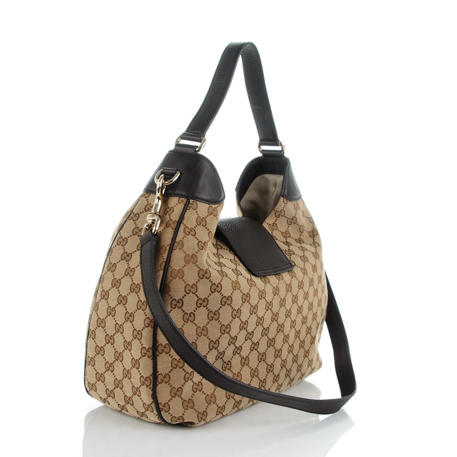 Gucci Monogram Web Medium Dressage Hobo Dark Brown 3 of 7