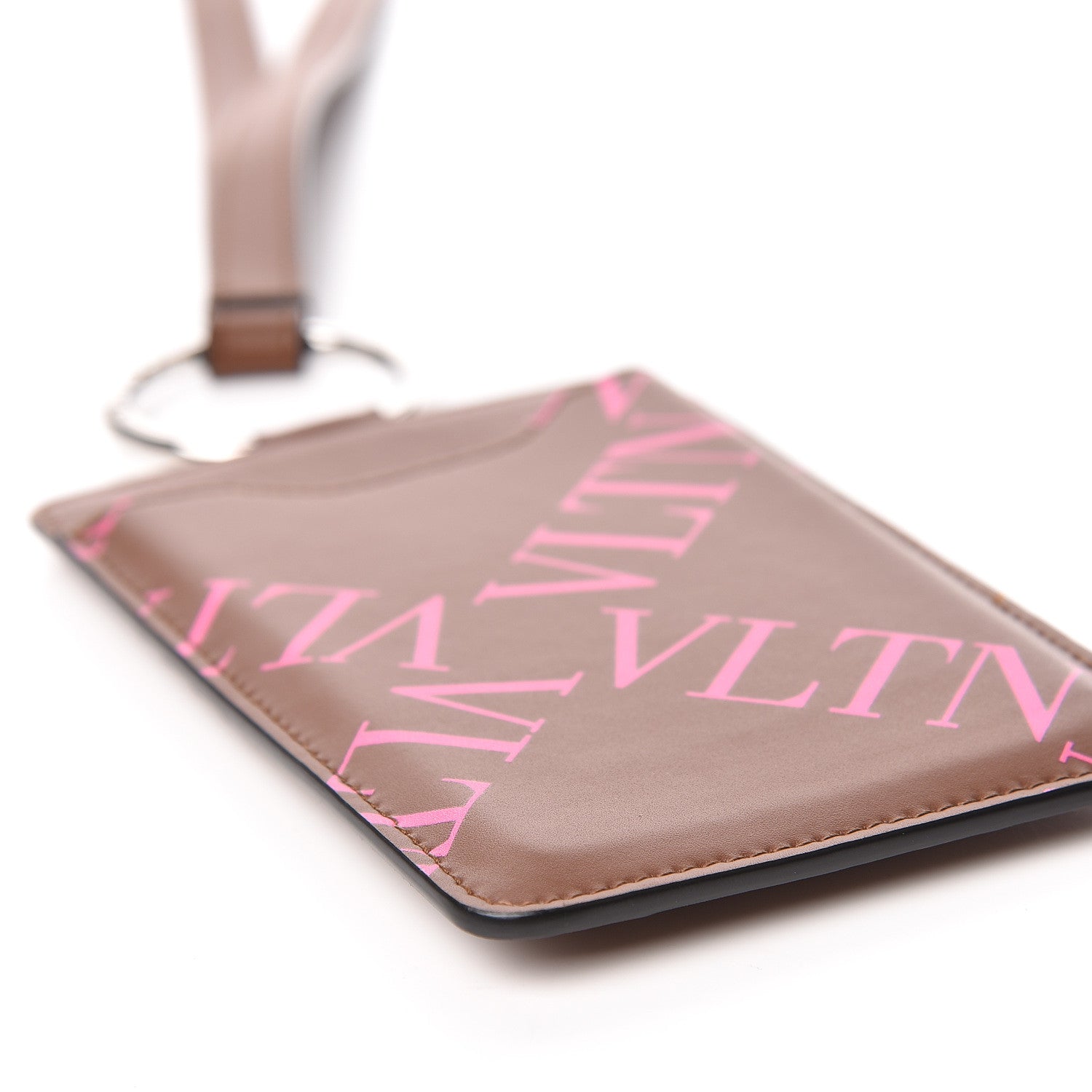 Valentino Garavani Calfskin VLTN Print Phone Case Brown 10 of 11