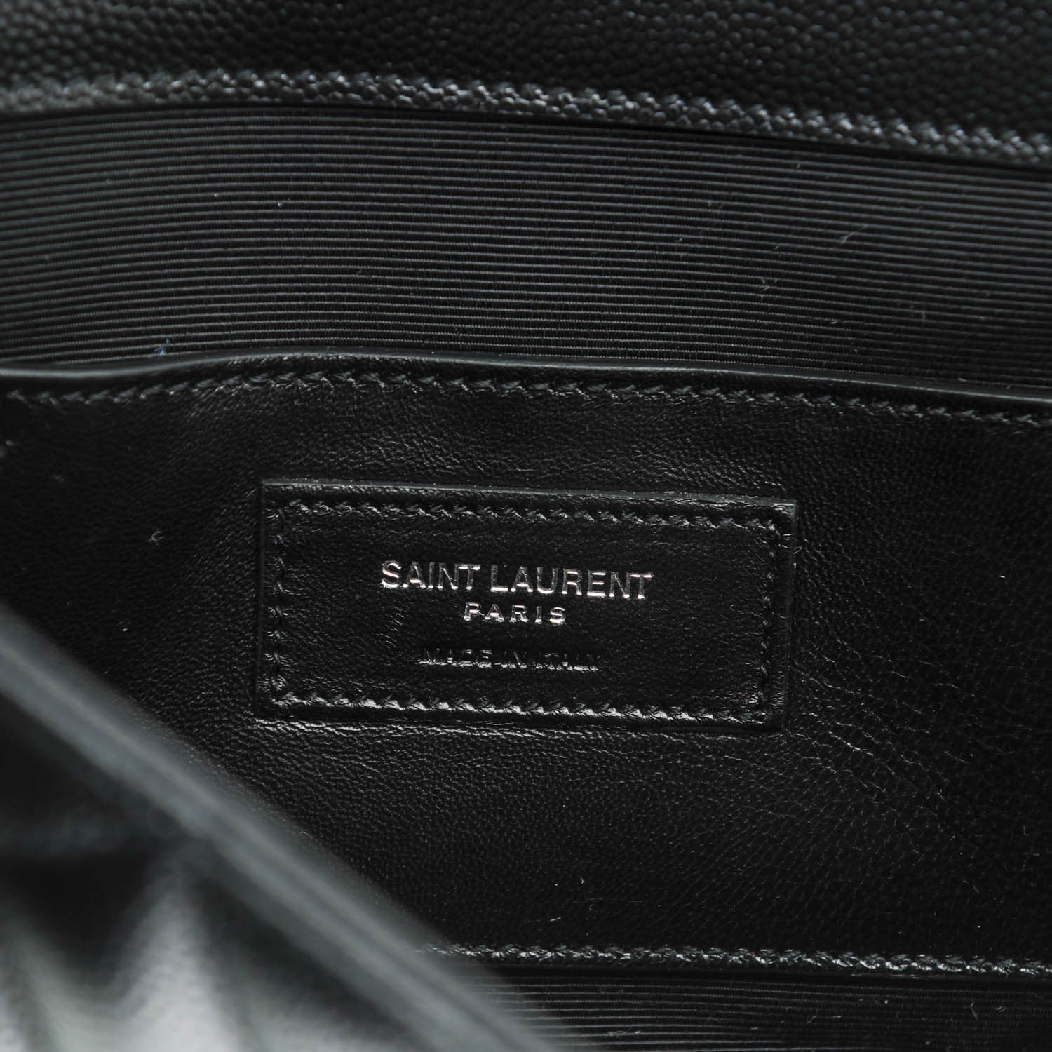 Saint Laurent Grain De Poudre Tri-Quilt Monogram Small College Bag Black 7 of 7