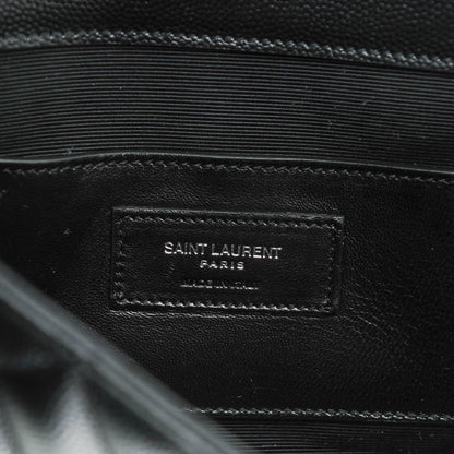 Saint Laurent Grain De Poudre Tri-Quilt Monogram Small College Bag Black 7 of 7