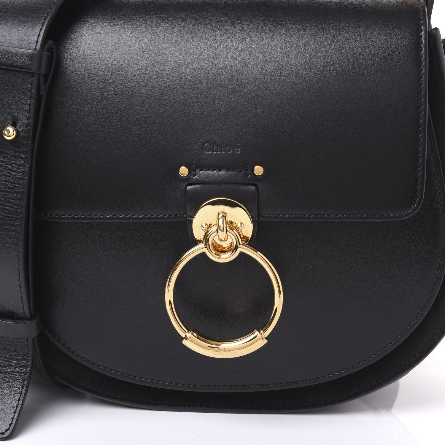 Chloe Grained Calfskin Large Tess Bag Black 7 of 9
