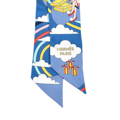 Hermes Silk Carres Volants Twilly Bleu Jaune Vif Multicolor 3 of 3