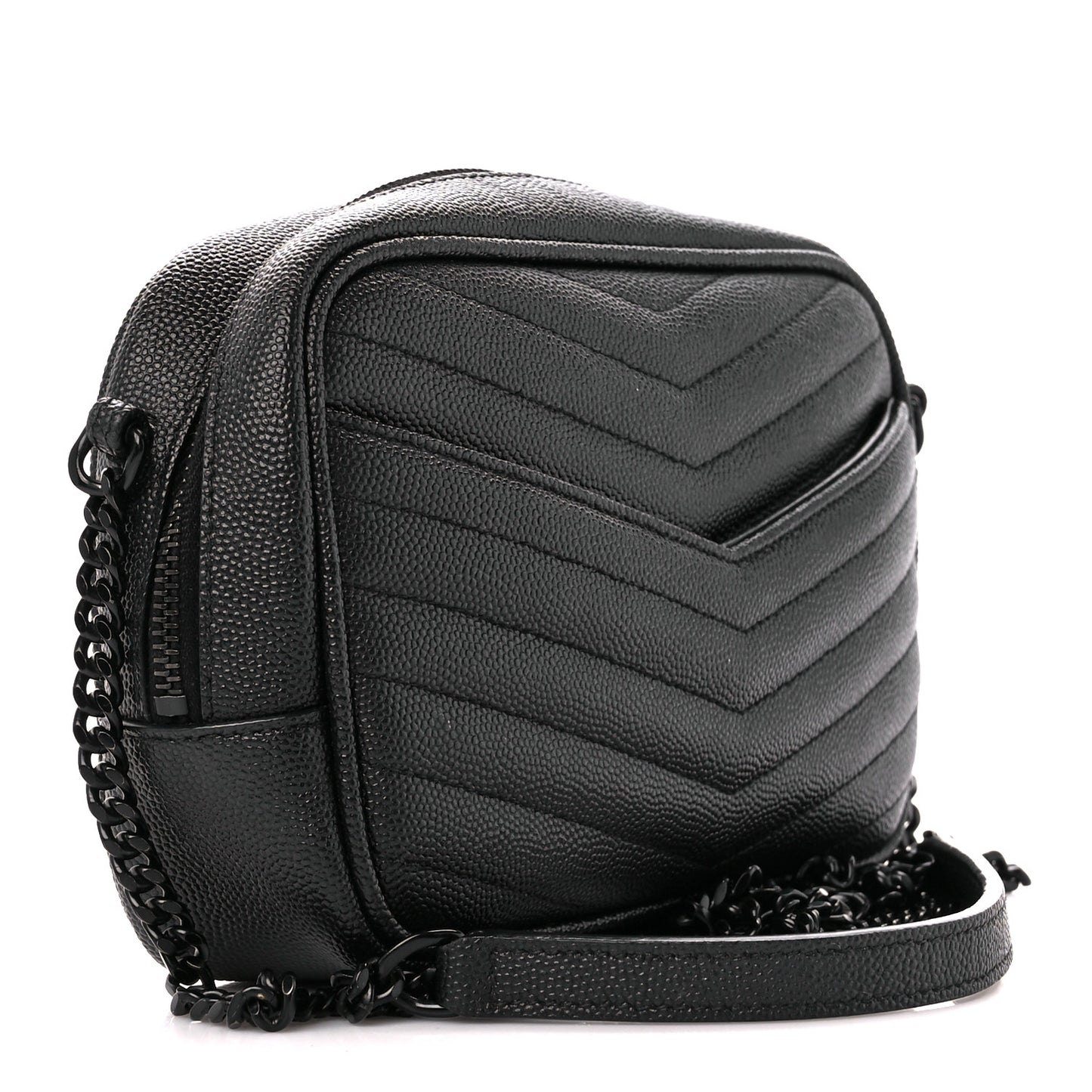 Grain De Poudre Matelasse Monochrome Monogram Mini Lou Camera Bag Black