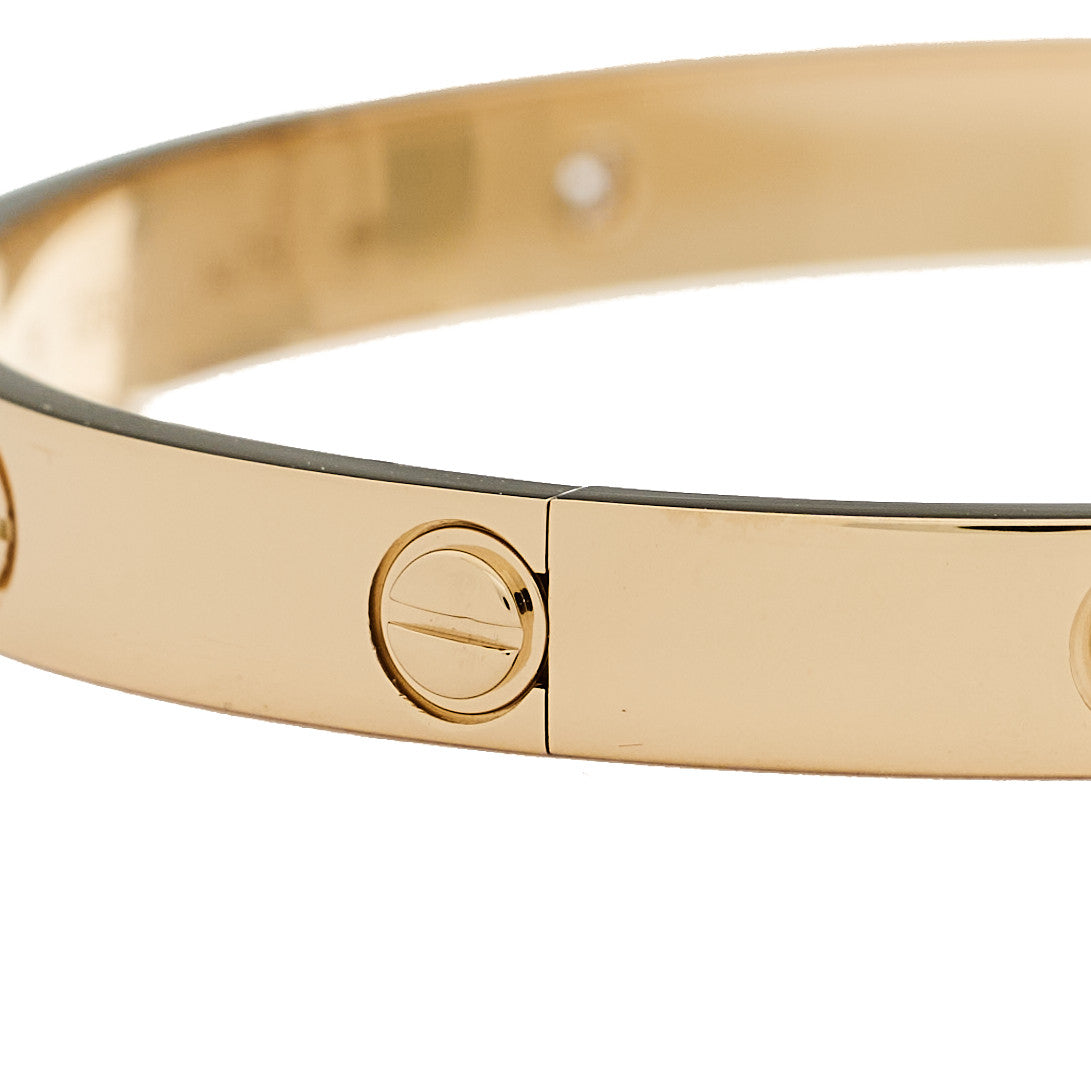 18K Yellow Gold 4 Diamond LOVE Bracelet 19