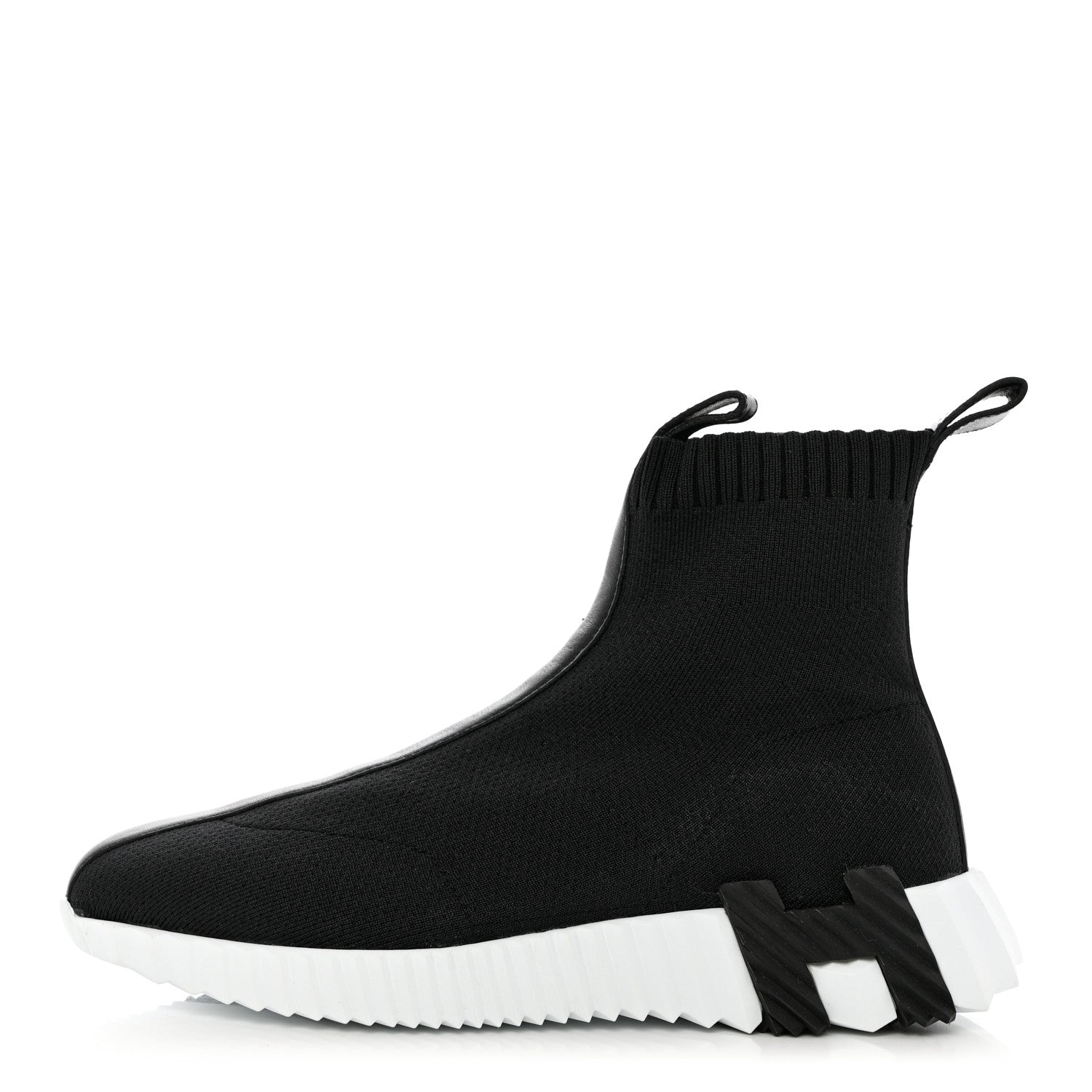 Hermes Technical Canvas Goatskin Fun Sneakers 36.5 Black White 1 of 8