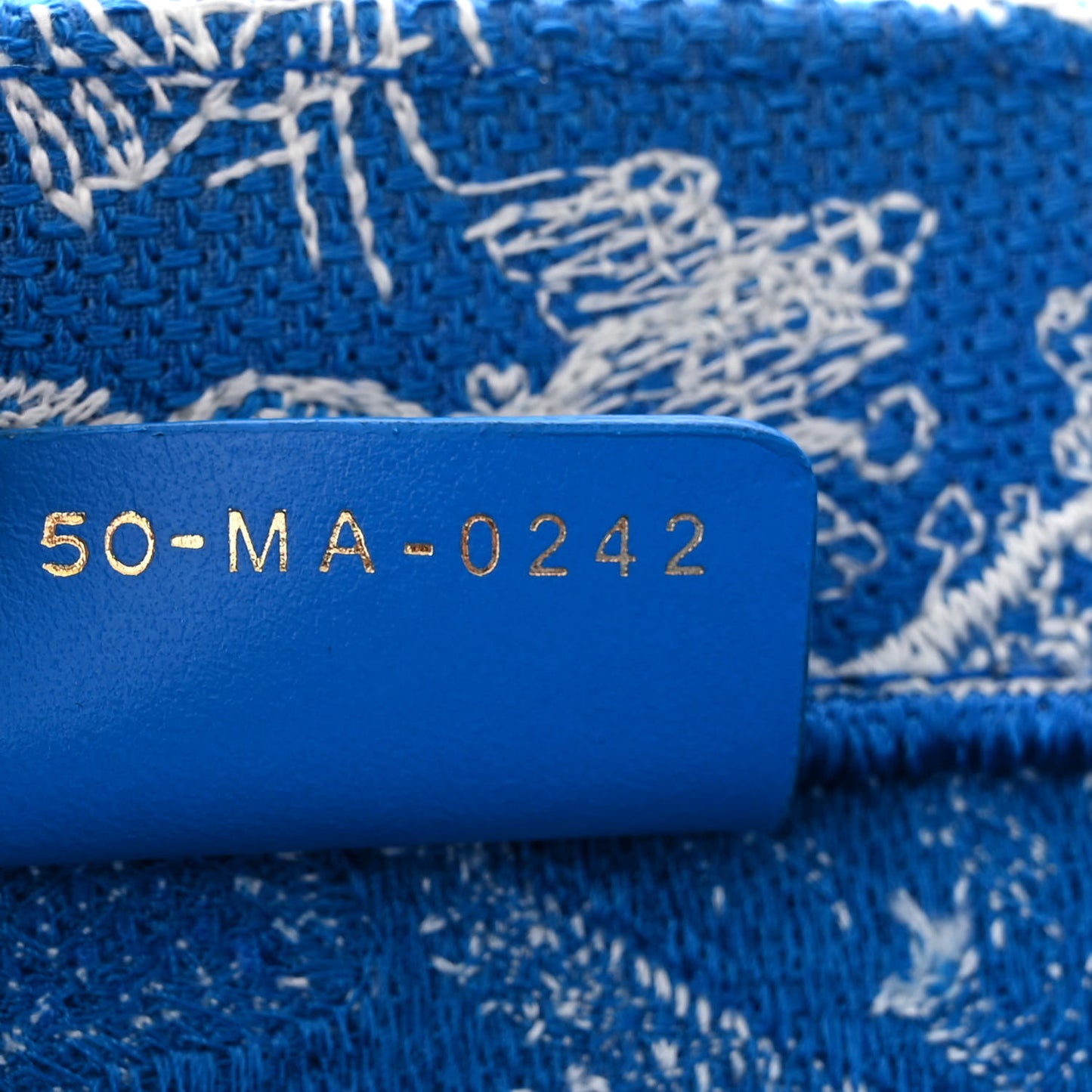 CHRISTIAN DIOR Canvas Embroidered Medium Dioriviera Toile De Jouy Book Tote Fluorescent Blue