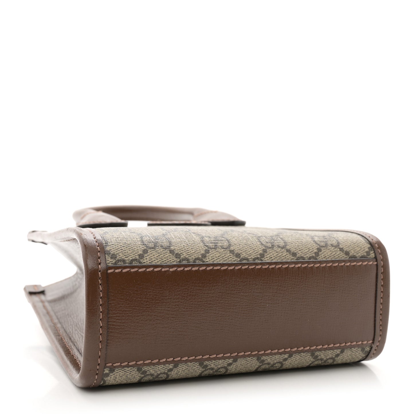 GG Supreme Monogram Azalea Calfskin Mini Retro Interlocking G Tote Bag Beige Ebony Brown Sugar