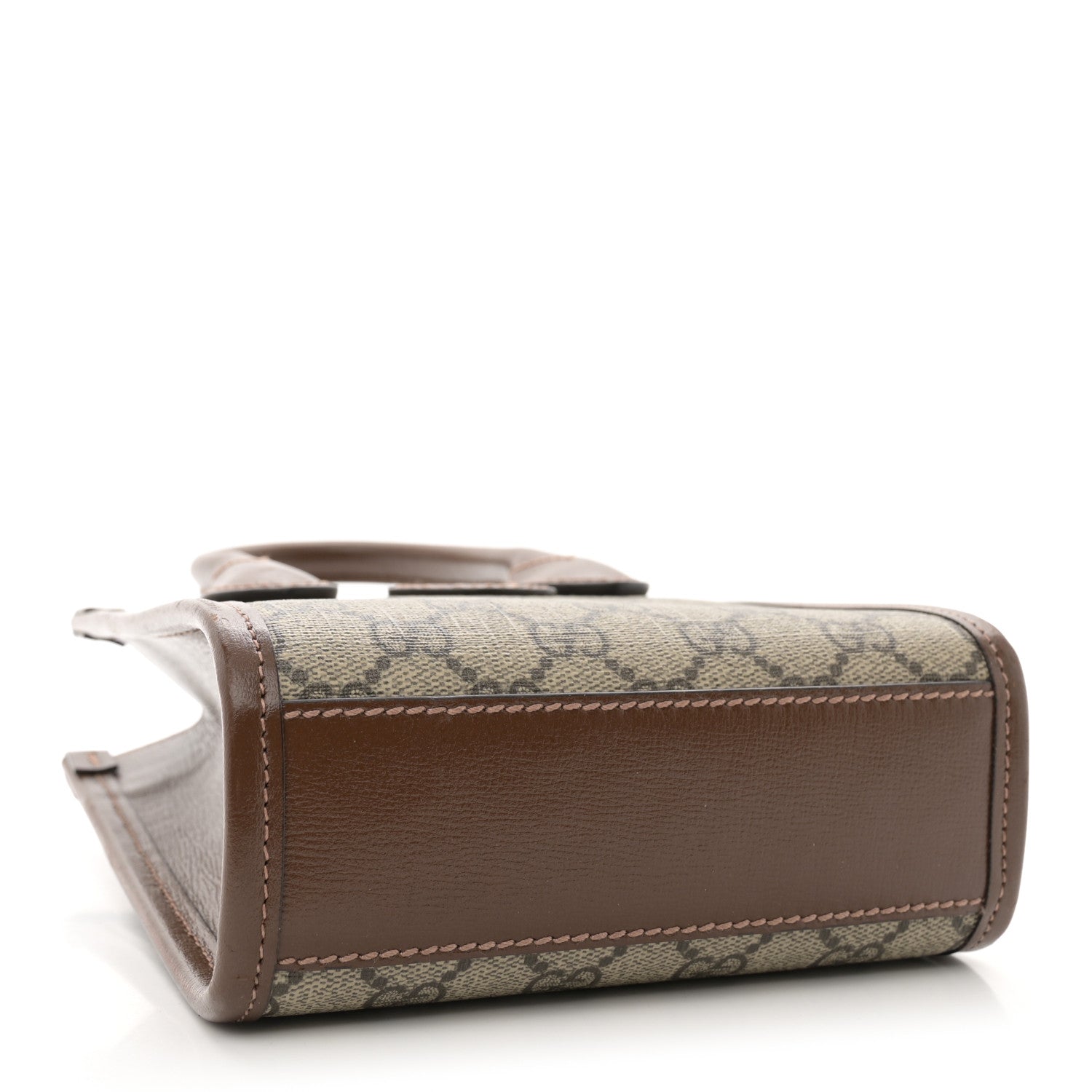 Gucci GG Supreme Monogram Azalea Calfskin Mini Retro Interlocking G Tote Bag Beige Ebony Brown Sugar 4 of 15