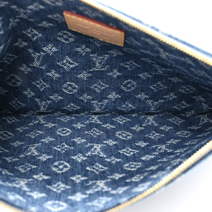 Louis Vuitton Denim Monogram Jacquard Neverfull MM GM Blue 5 of 6