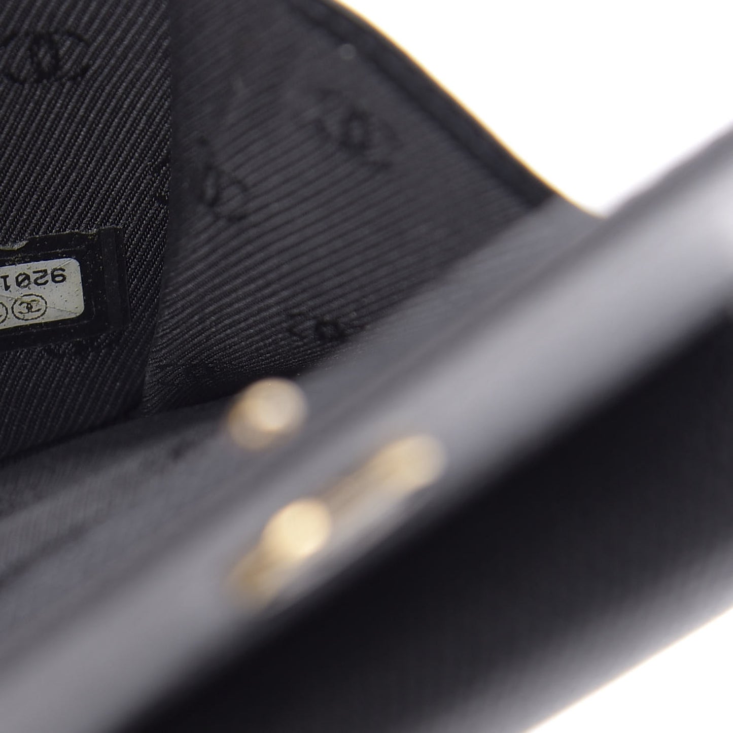 Grained Calfskin CC Button Flap Wallet Black