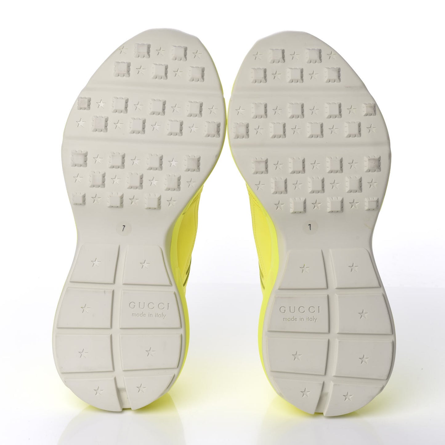 Calfskin Mens Rhyton Sneakers 7 Yellow Fluo