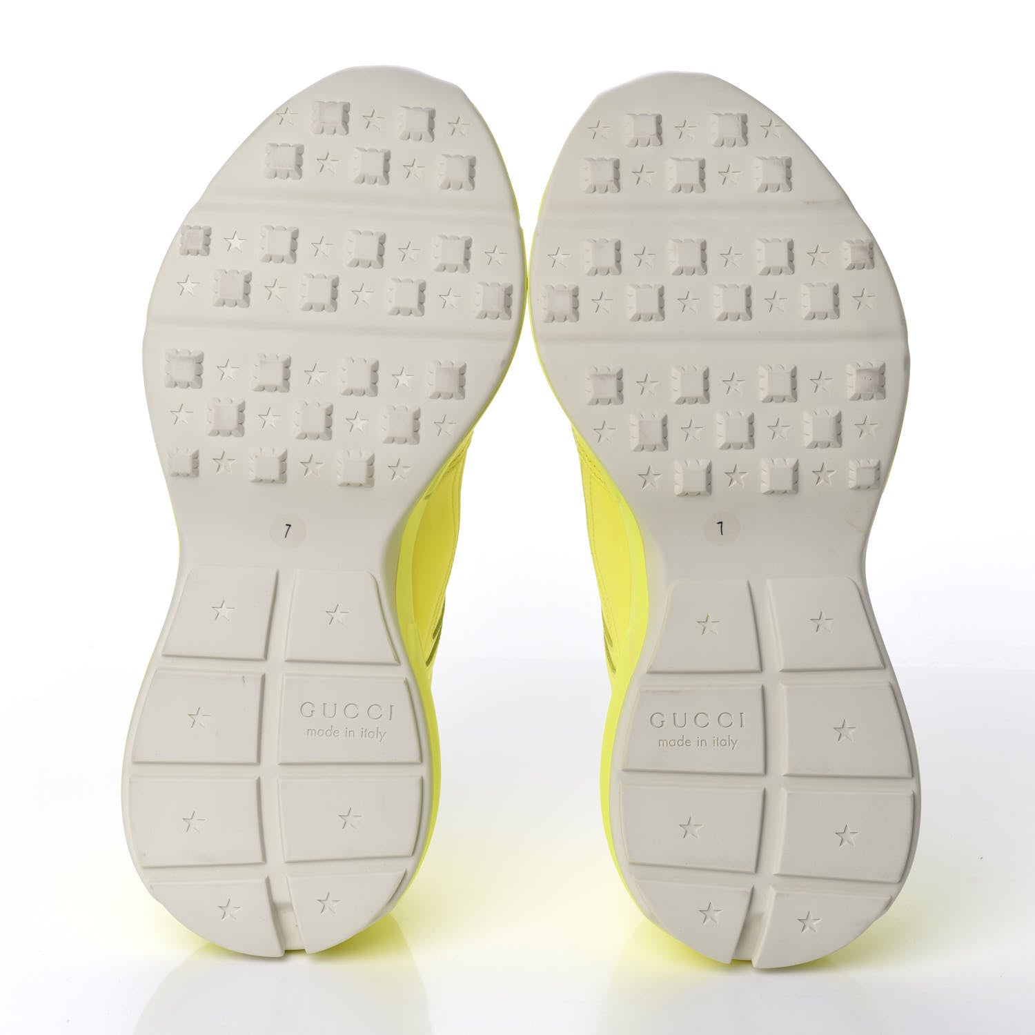 Gucci Calfskin Mens Rhyton Sneakers 7 Yellow Fluo 5 of 9