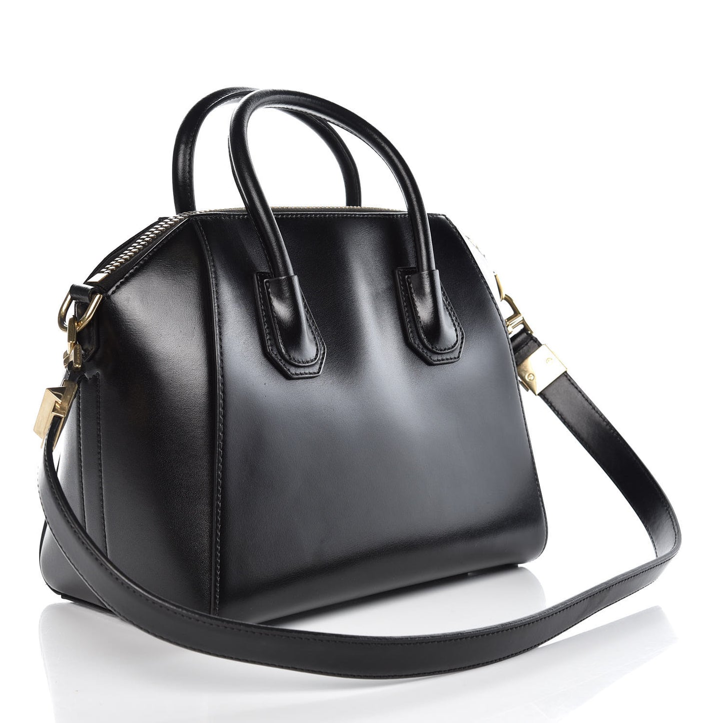 Shiny Lord Calfskin Small Antigona Black
