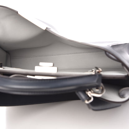 Fendi Vitello Tahiti Burro Large Peekaboo Iconic Essentially Satchel Blue Notte Grigio Perla 6 of 9