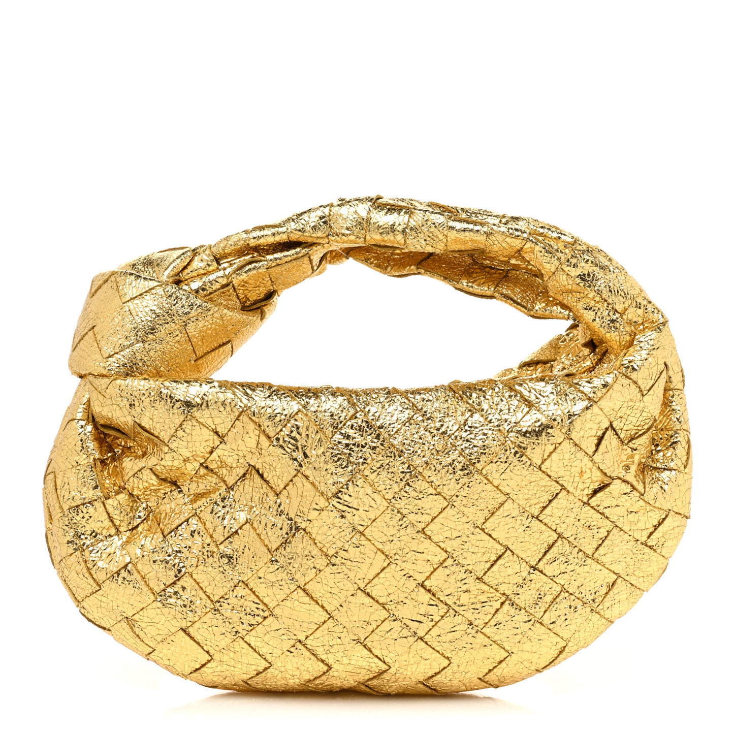Metallic Nappa Intrecciato Mini Jodie Gold