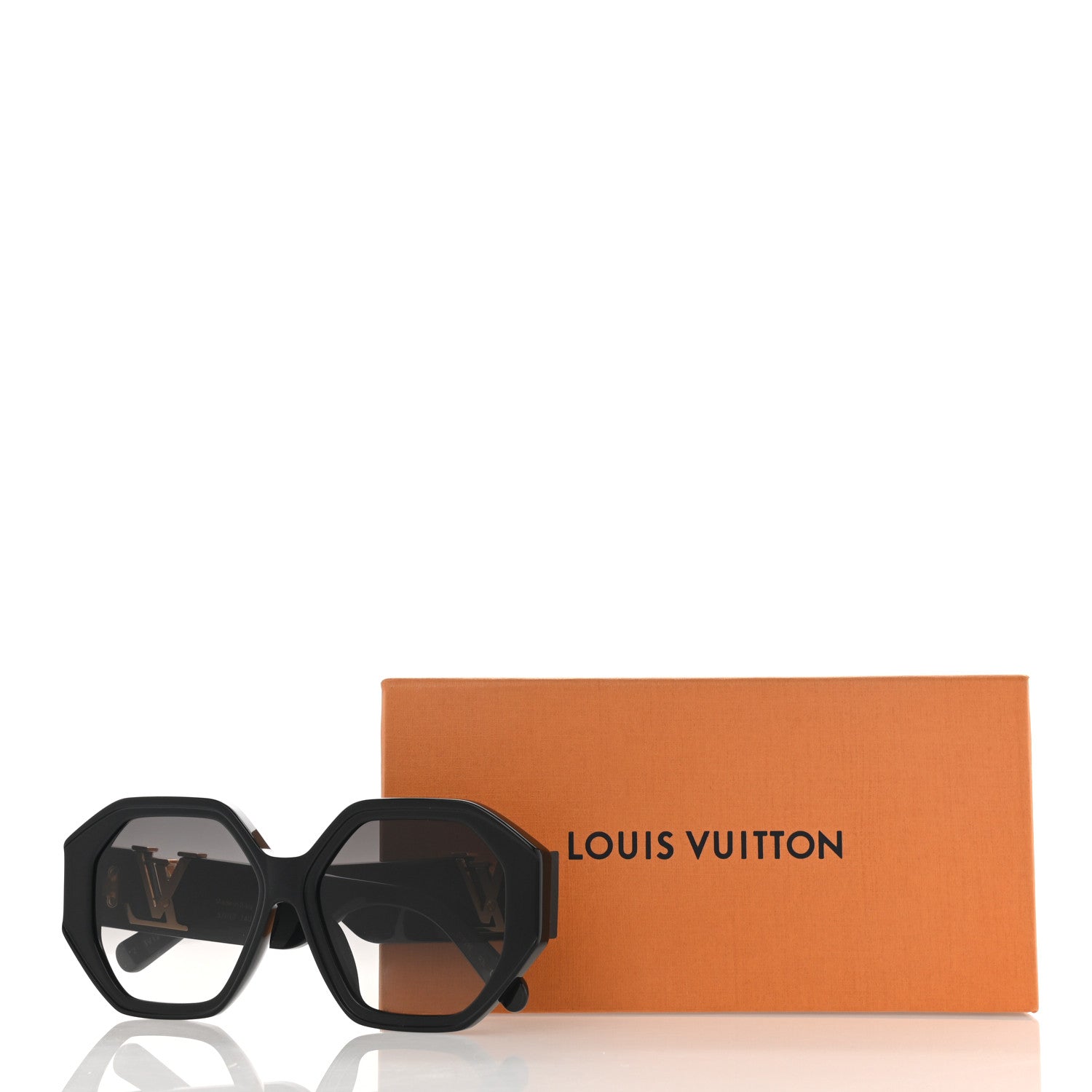 Louis Vuitton Acetate LV Icon Round Sunglasses Z1728E Black 9 of 9