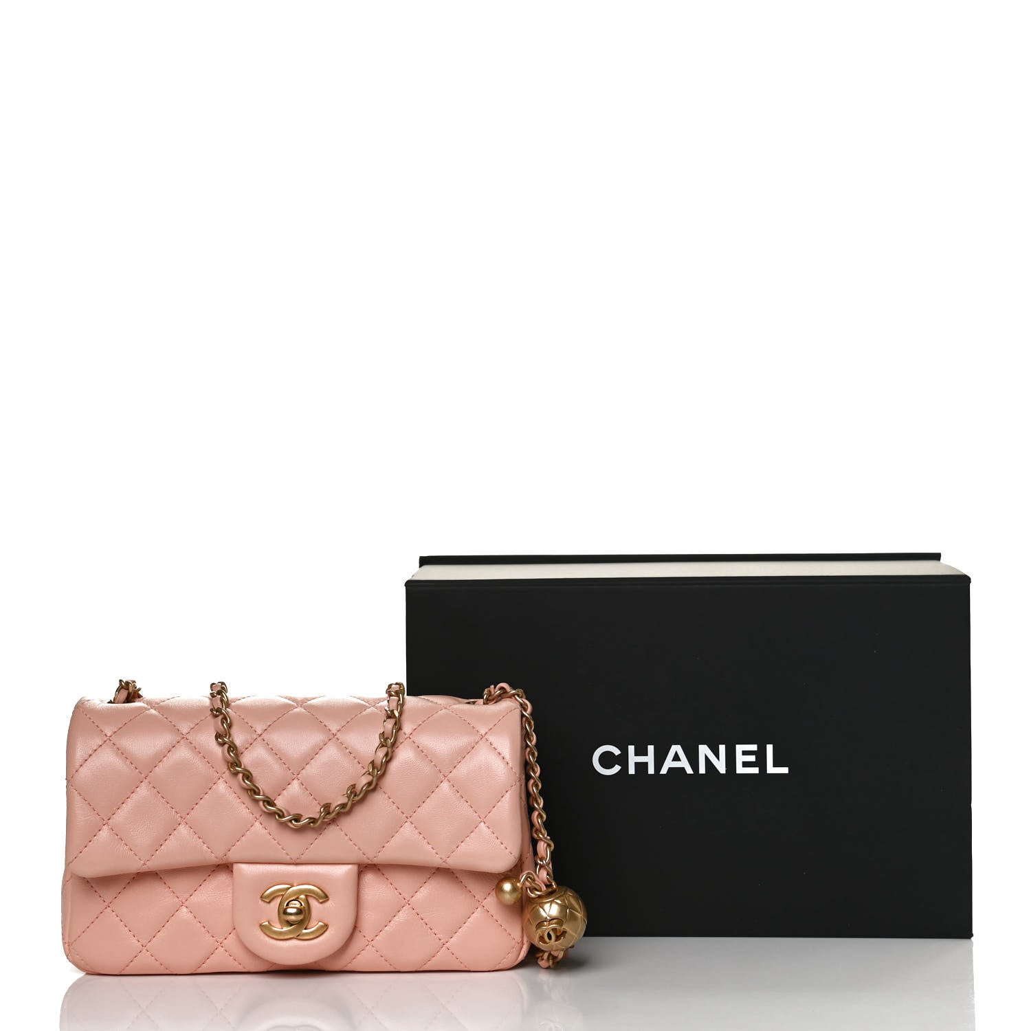 Chanel Lambskin Quilted Mini Rectangular Pearl Crush Flap Light Pink 13 of 13