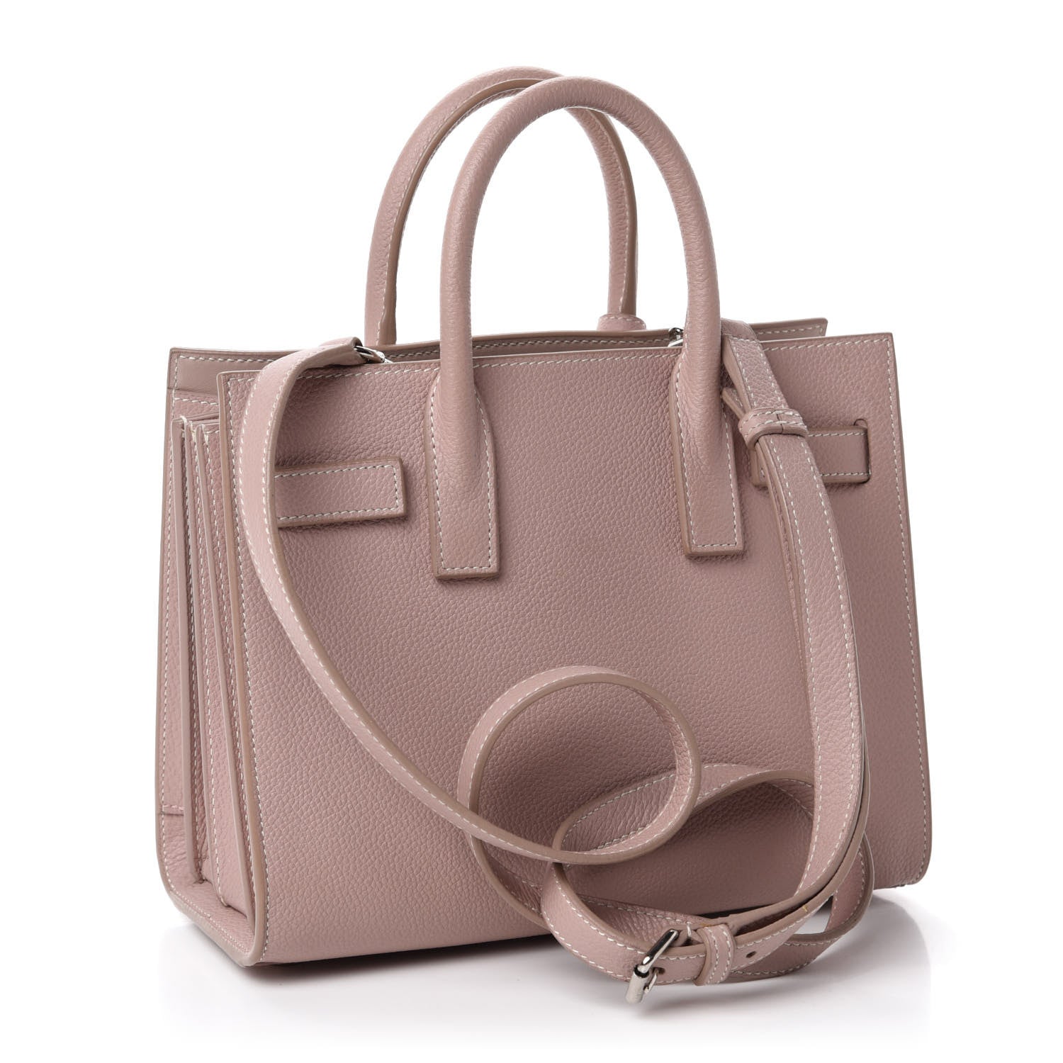 Saint Laurent Grained Calfskin Nano Sac De Jour Antique Rose 4 of 11
