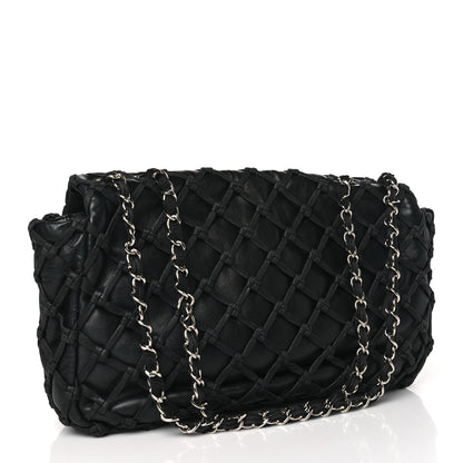 Chanel Lambskin Jumbo Canebiers Net Flap Black 3 of 11