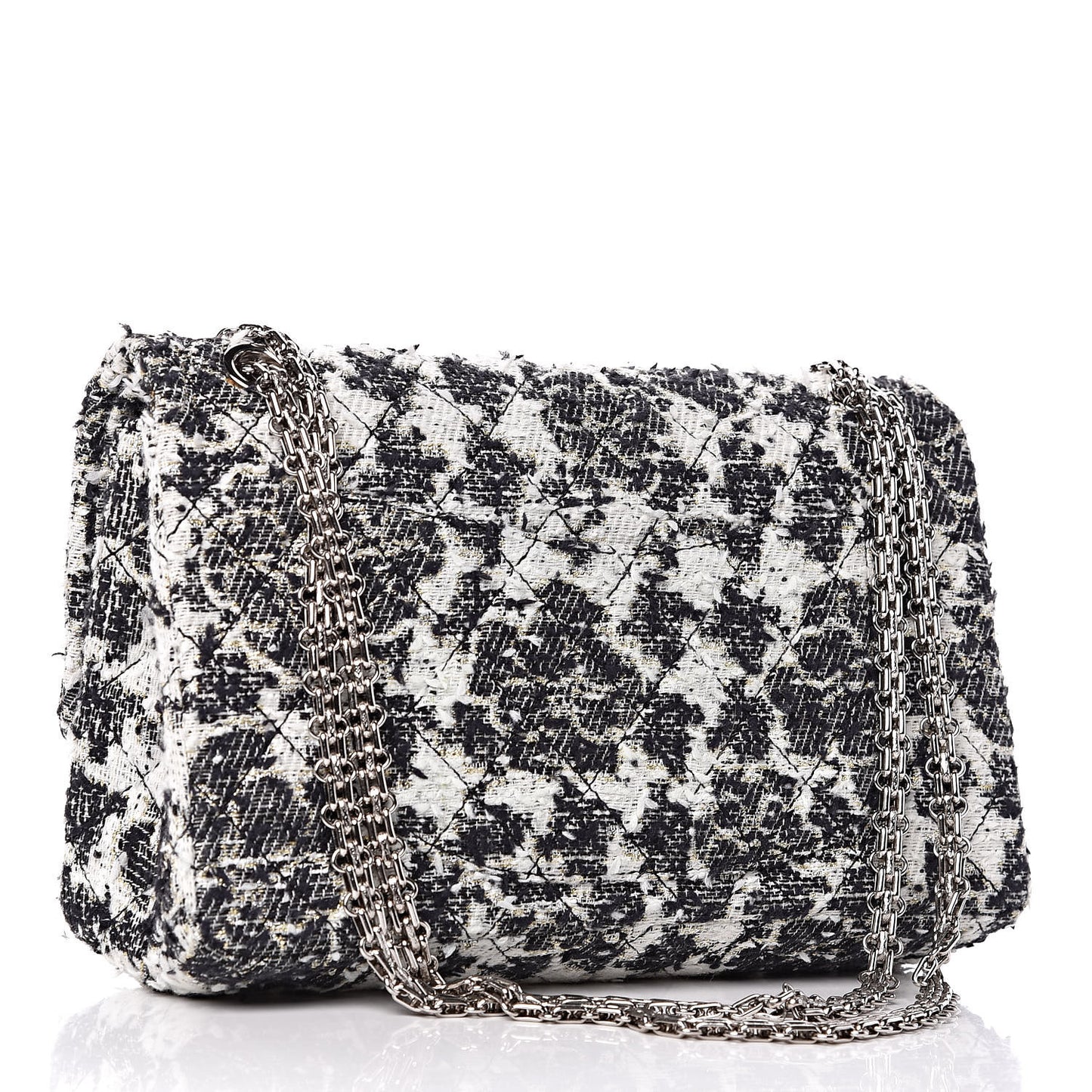 Tweed Camellia Quilted 2.55 Reissue 226 Flap Ecru