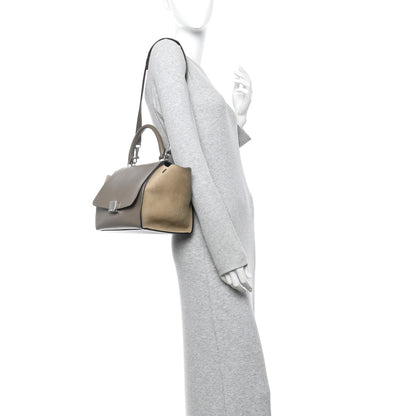 Celine Drummed Calfskin Suede Medium Trapeze Souris 2 of 9