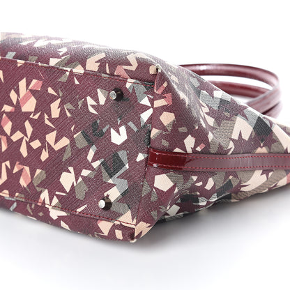 Burberry Patent Supernova Check Stars Medium Nickie Landscape Tote Berry Red 8 of 8