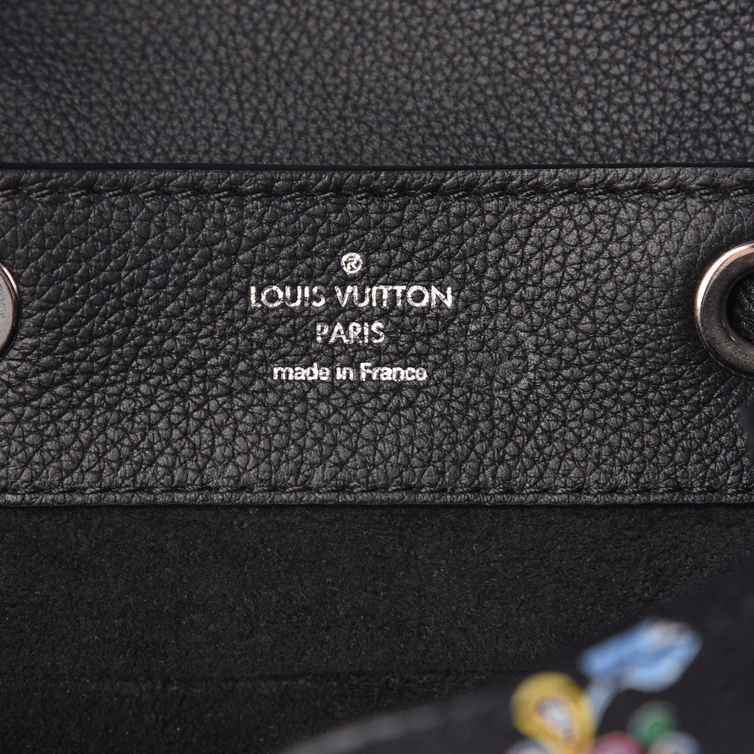 Louis Vuitton Calfskin Flower Lockme Mini Backpack Black Multicolor 6 of 9