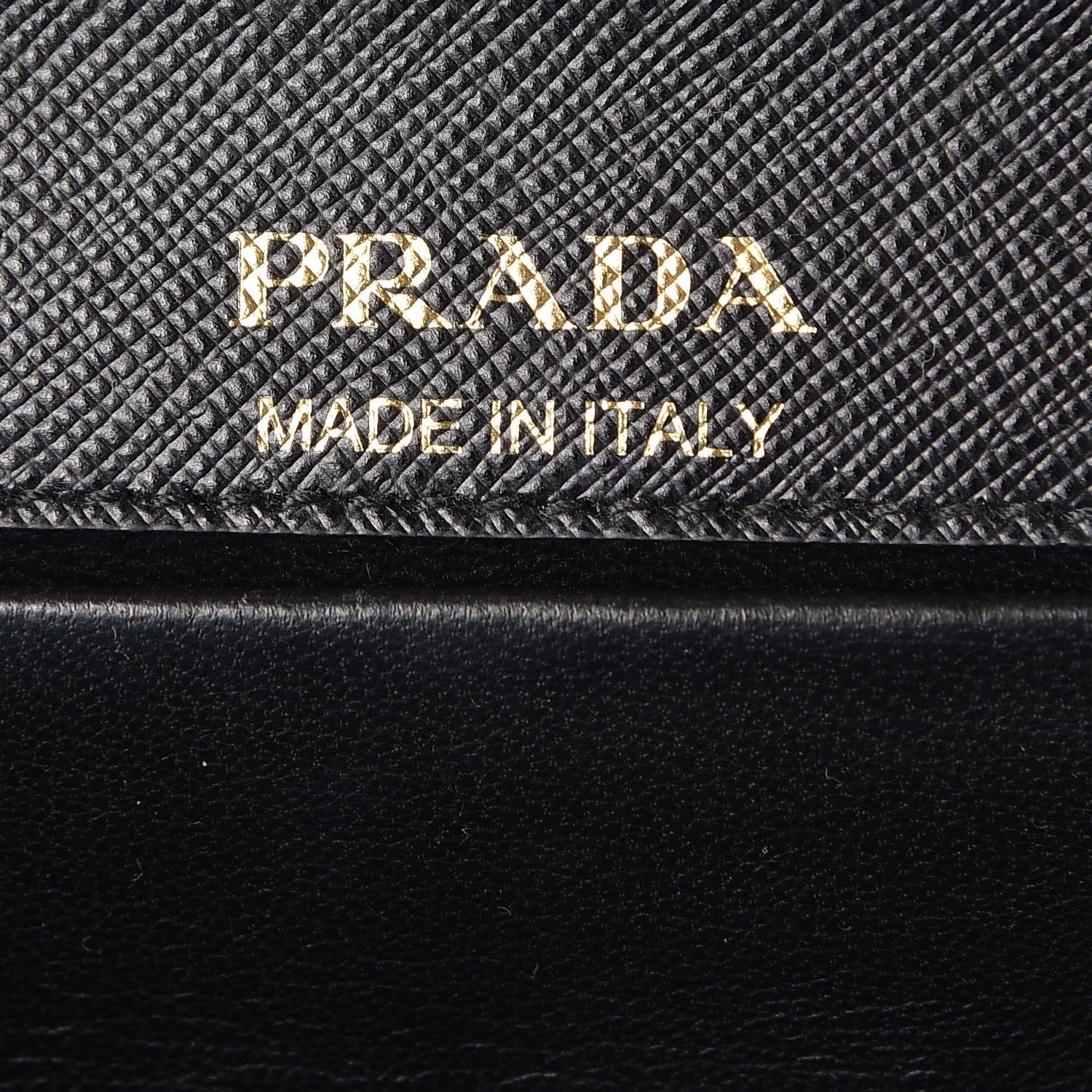 Prada Saffiano Metal Oro Chain Wallet Black 5 of 7