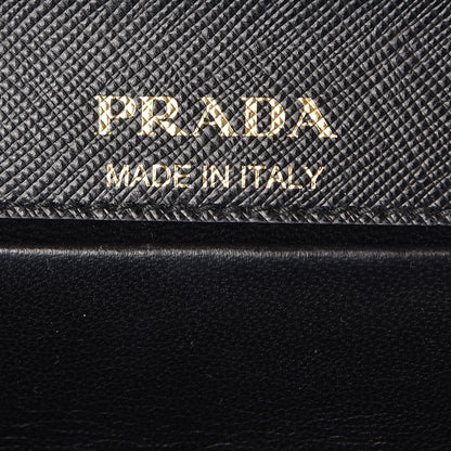 Prada Saffiano Metal Oro Chain Wallet Black 5 of 7