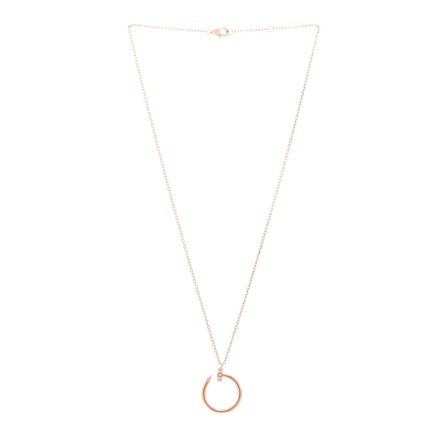 18K Pink Gold Diamond Juste Un Clou Pendant Necklace