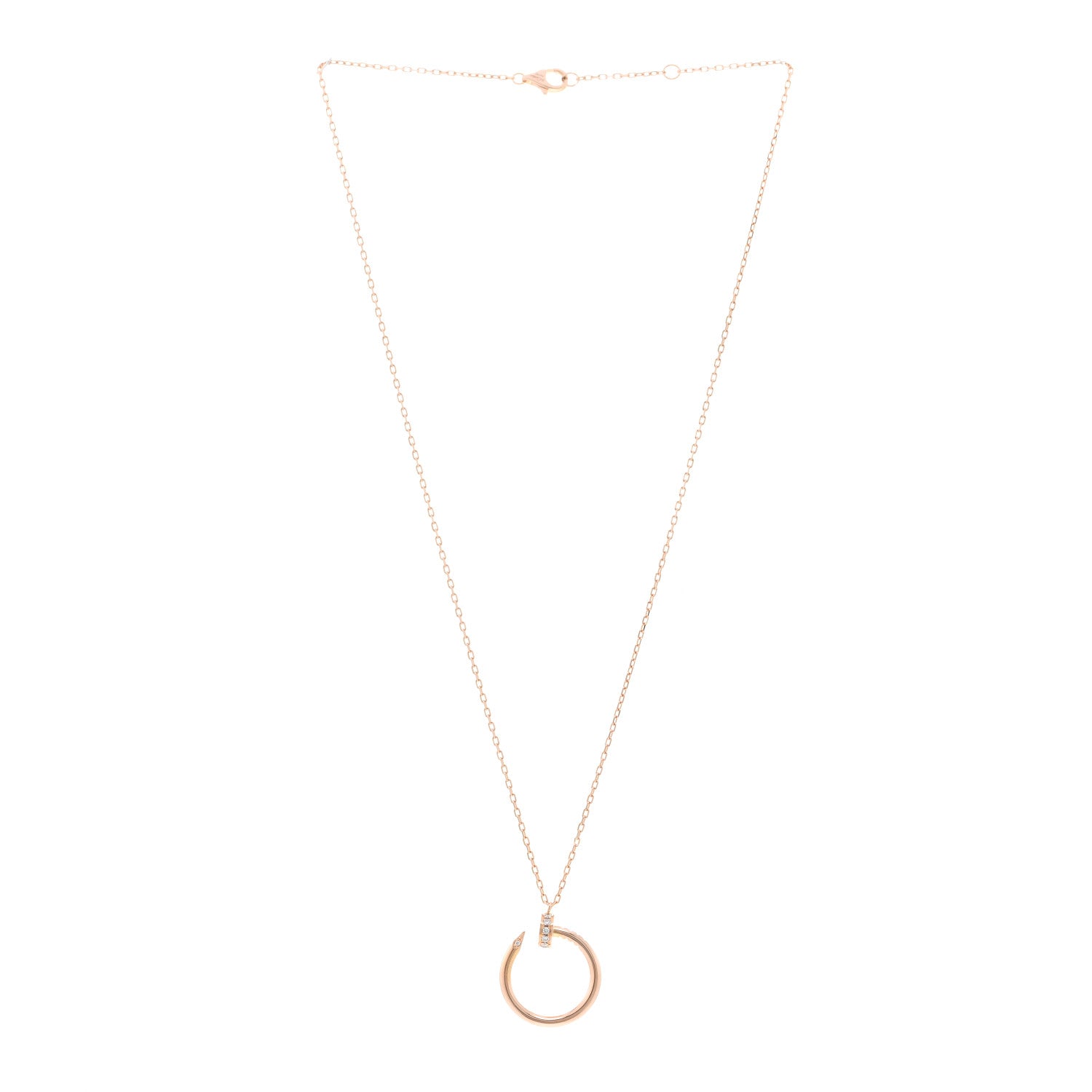Cartier 18K Pink Gold Diamond Juste Un Clou Pendant Necklace 3 of 5