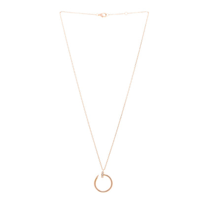 Cartier 18K Pink Gold Diamond Juste Un Clou Pendant Necklace 3 of 5