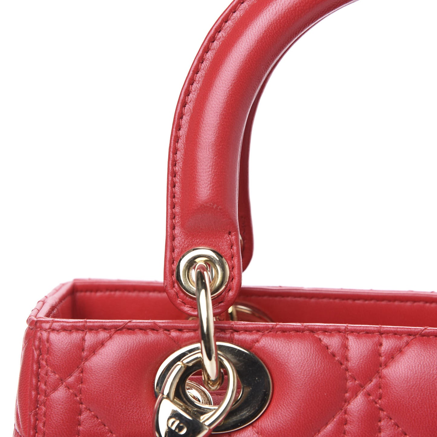 Lambskin Cannage Medium Lady Dior Red