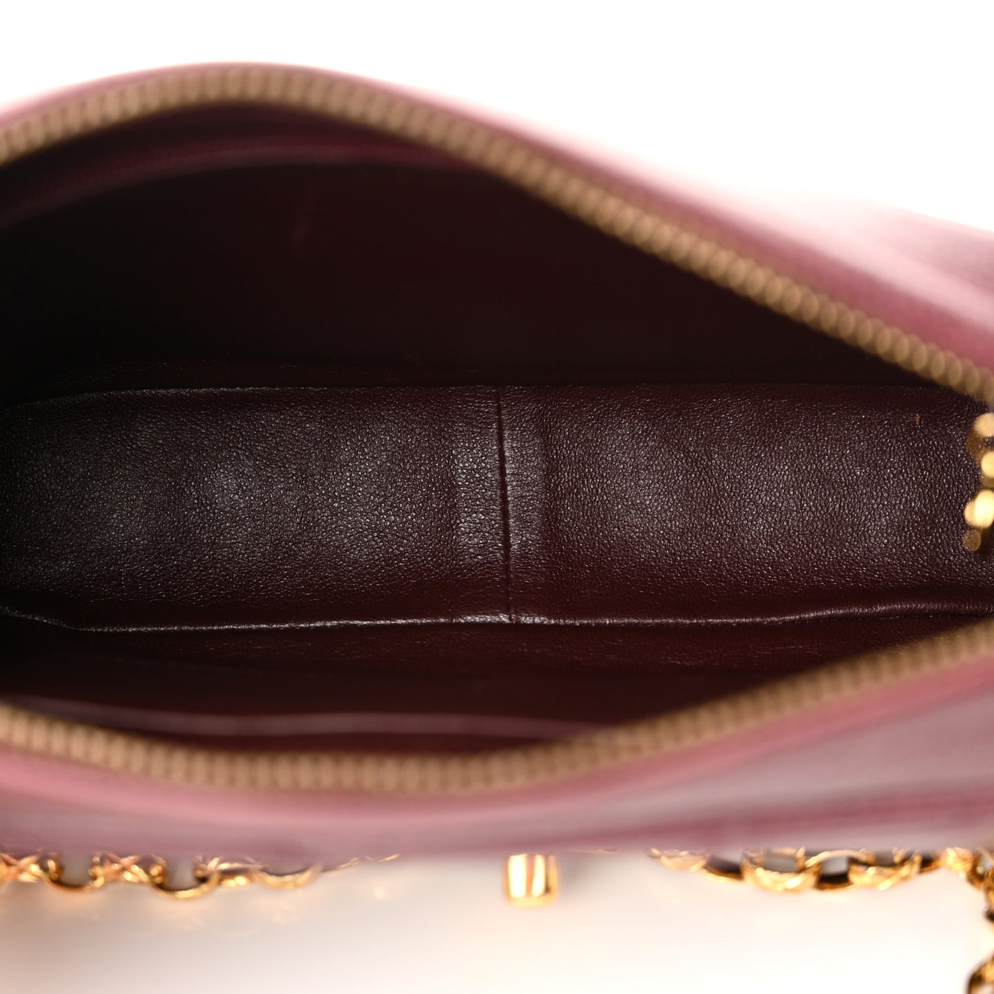 Caviar Chevron Quilted Tassel Camera Case Burgundy