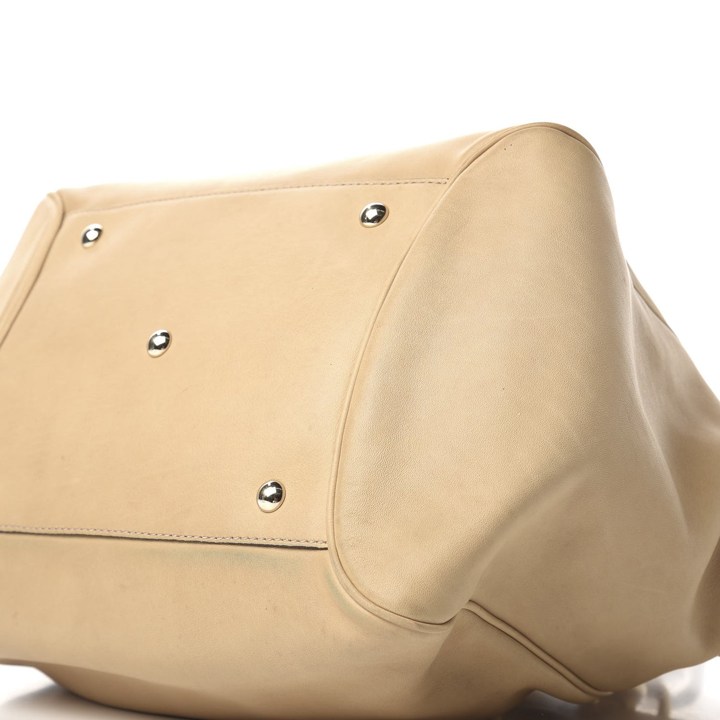 Calfskin Medium Bamboo Buckle Tote Beige