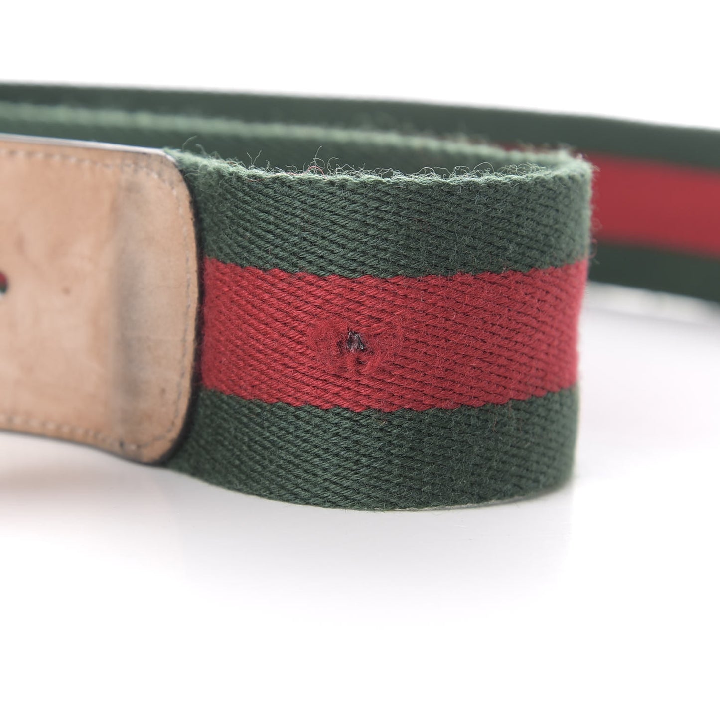 Nylon Calfskin Double G Web 40mm Belt 85 34 Green Red Black