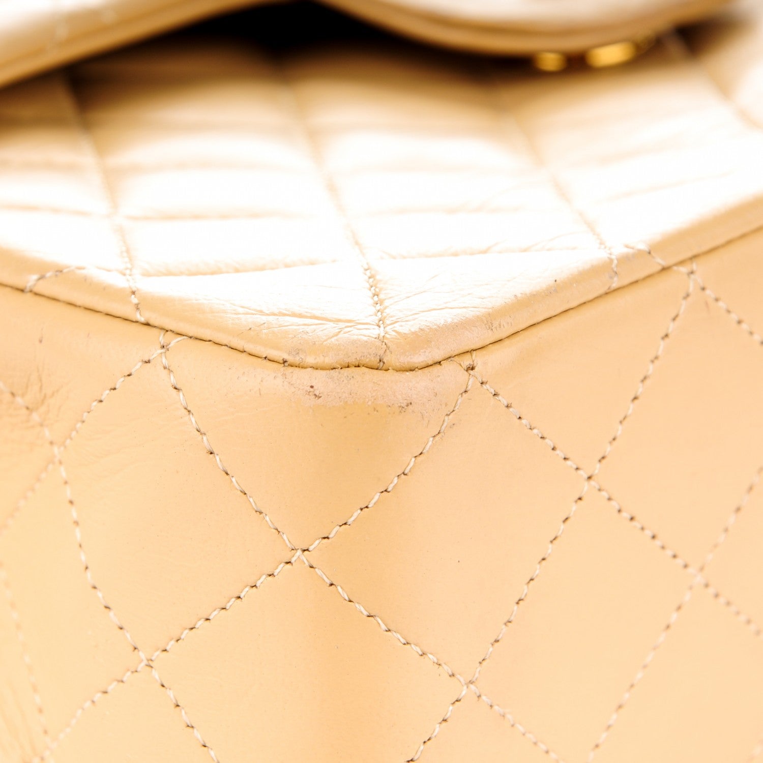Chanel Lambskin Quilted Medium Double Flap Beige 10 of 13