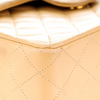 Chanel Lambskin Quilted Medium Double Flap Beige 10 of 13