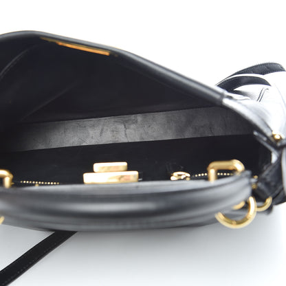 Fendi Vitello Morgan Shiny Nappa Medium Peekaboo Iconic Satchel Black 6 of 14