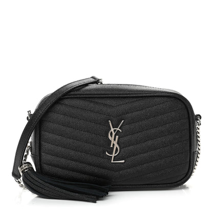 Saint Laurent Grain De Poudre Matelasse Monogram Mini Lou Camera Bag Black 1 of 4