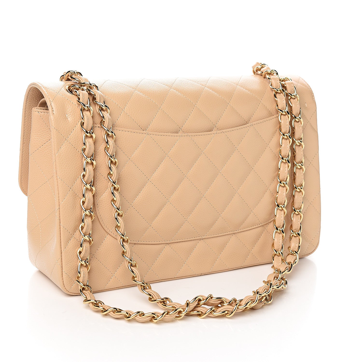 Chanel Caviar Quilted Jumbo Double Flap Beige Clair 2 of 9