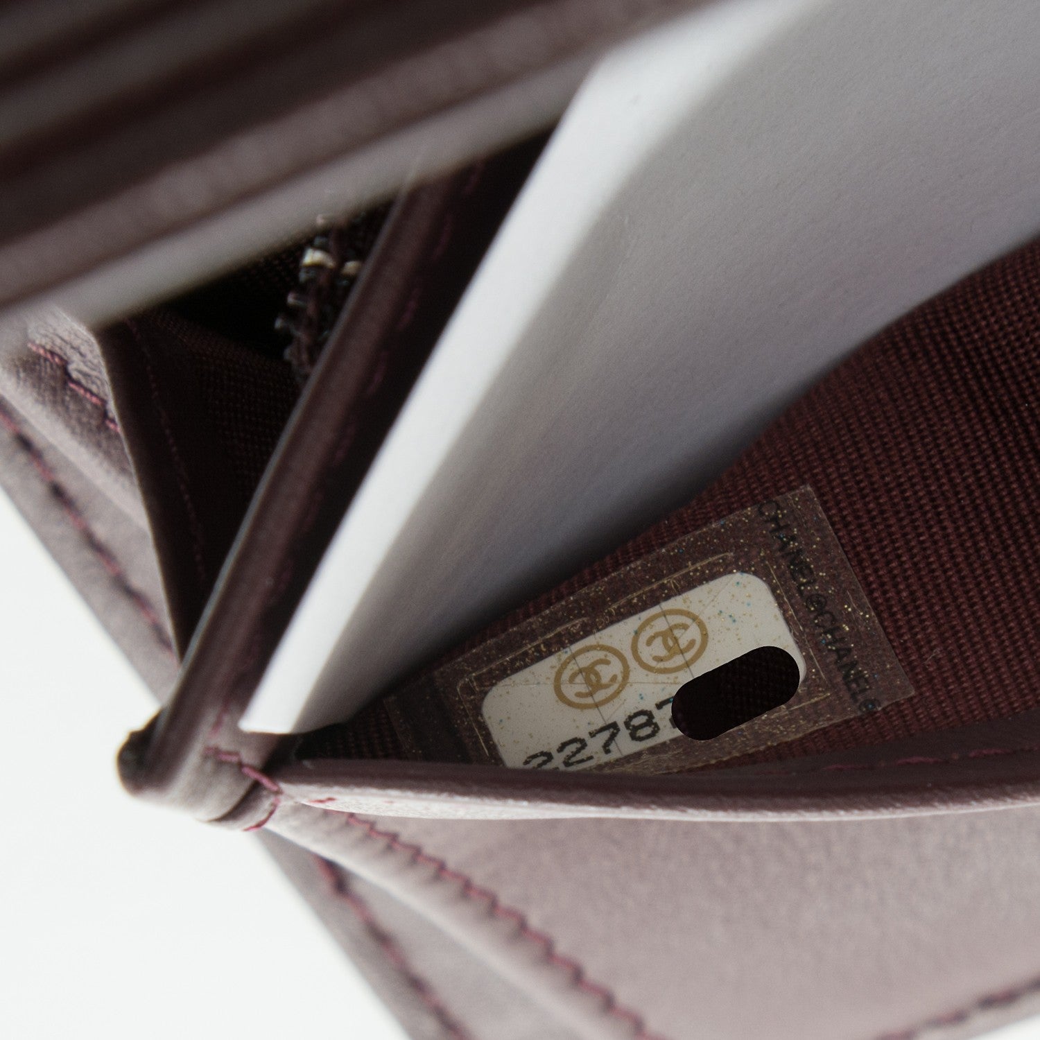 Chanel Caviar Quilted Boy Yen Wallet Dark Purple 8 of 8