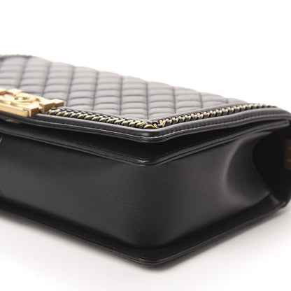Chanel Calfskin Quilted New Medium Boy Top Handle Flap Black 7 of 11