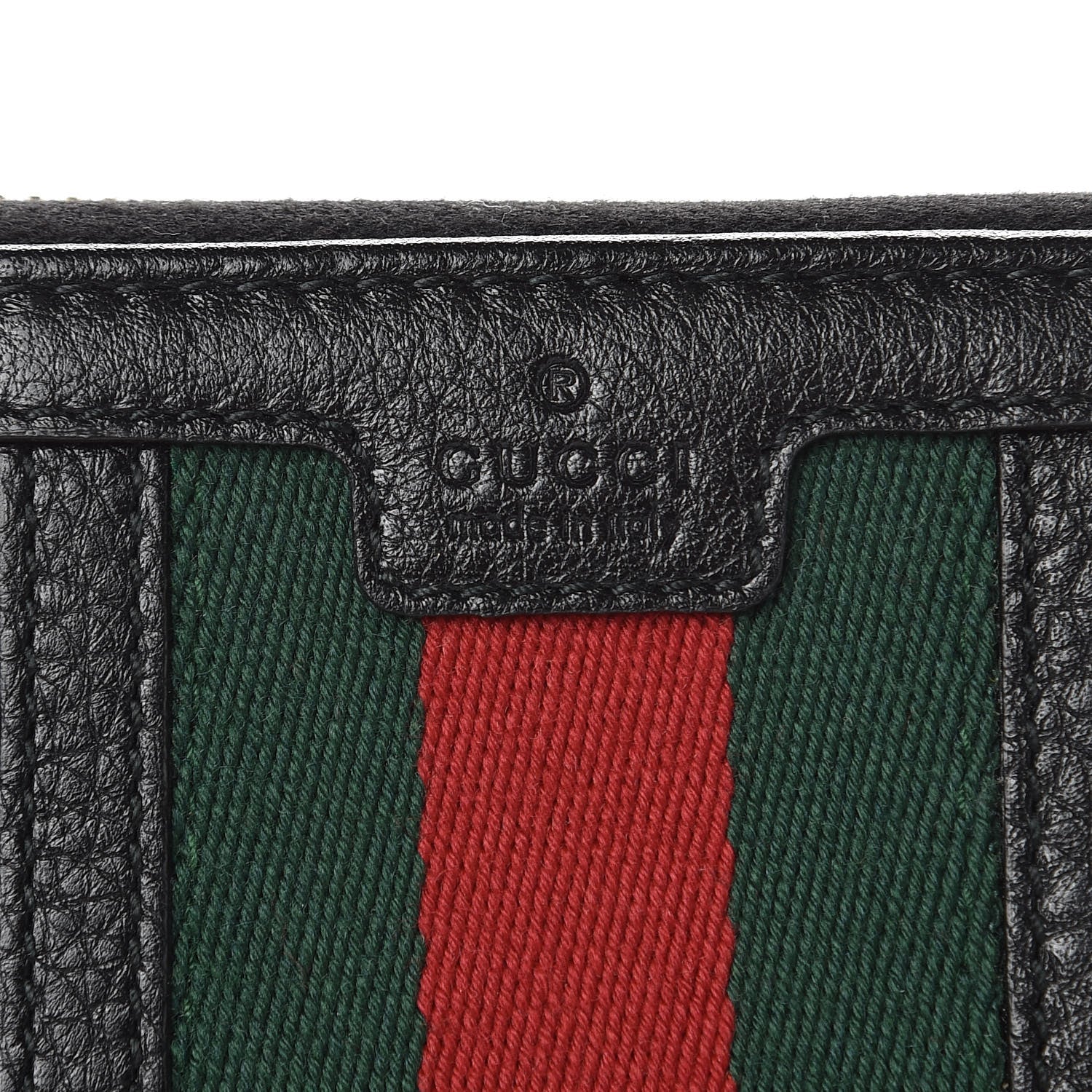 Gucci Calfskin Web Rania Zip Around Wallet Black 7 of 8