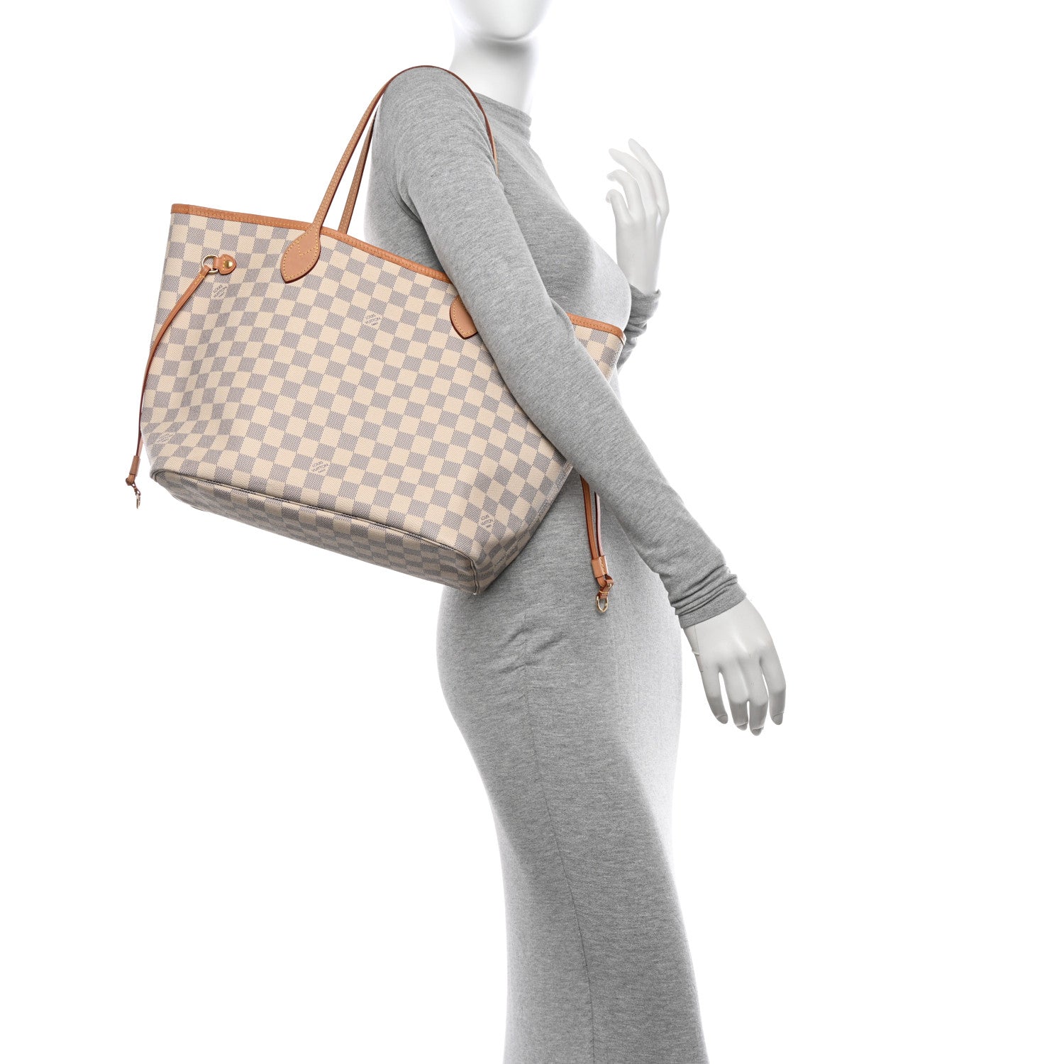 Louis Vuitton Damier Azur Neo Neverfull MM Rose Ballerine 2 of 9