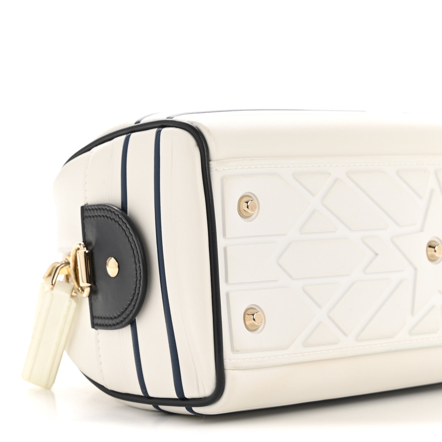 Christian Dior Calfskin Small Dior Vibe Zip Bowling Bag White 9 of 13