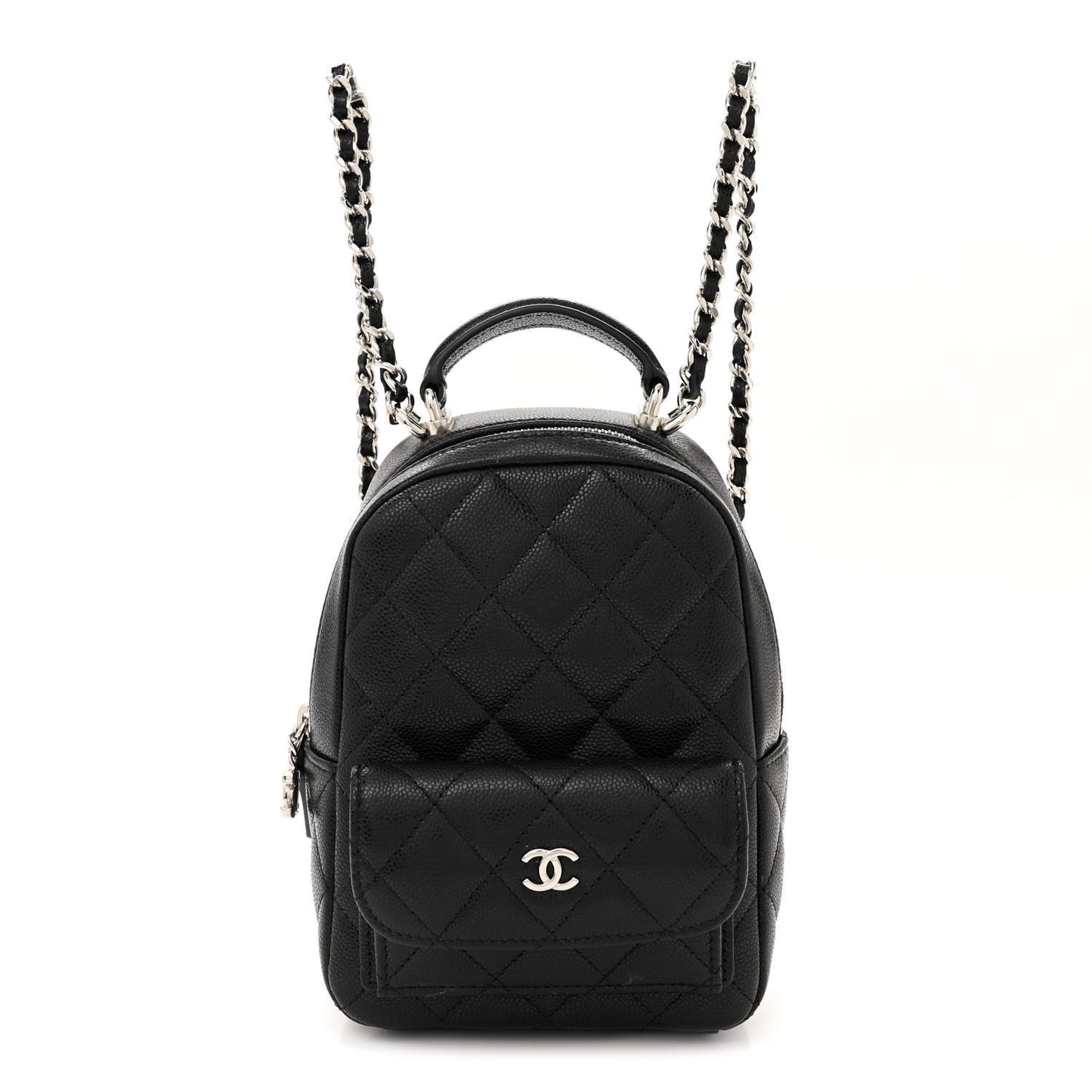 Caviar Quilted CC Mini Classic Backpack Black